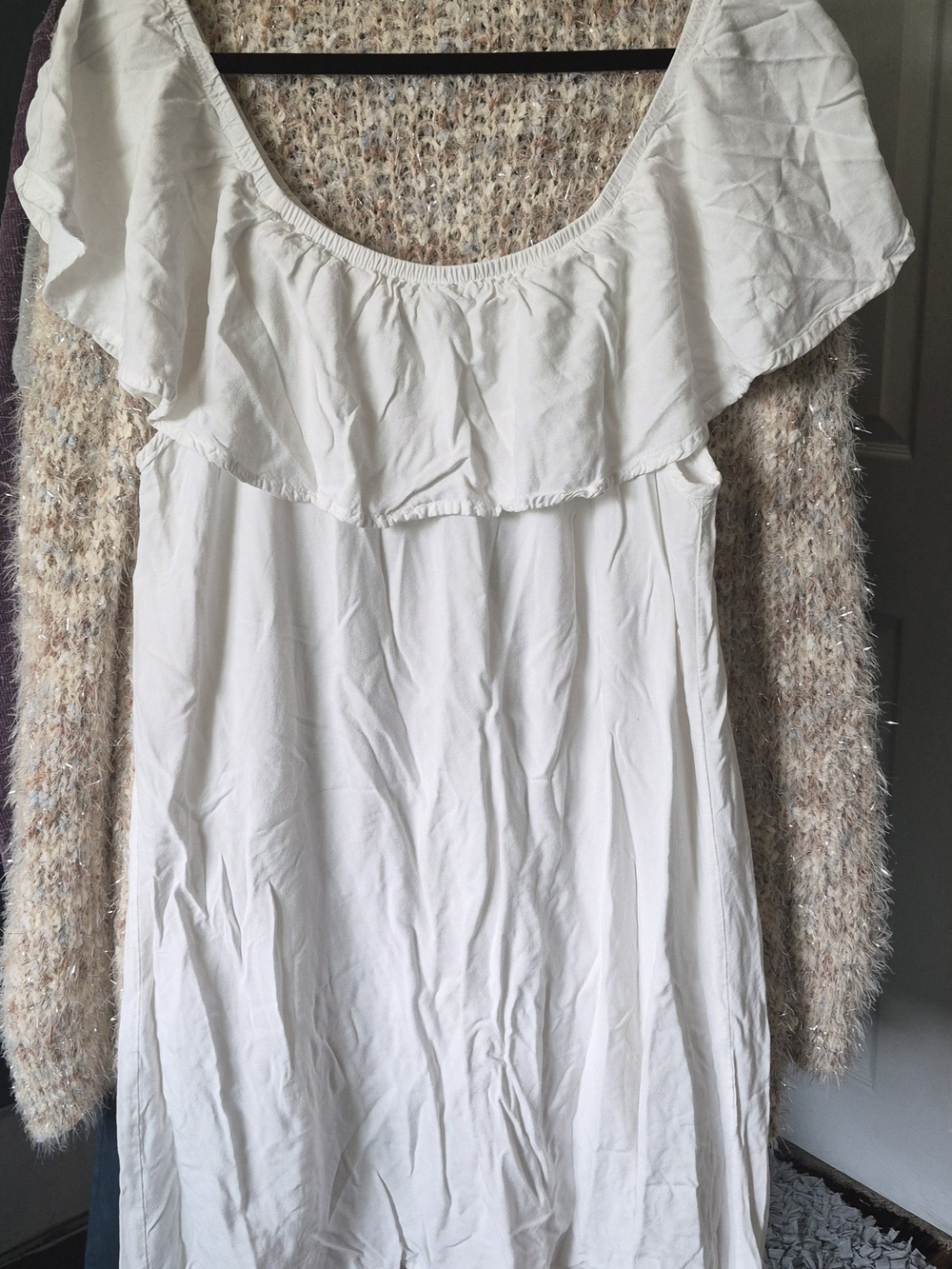 Style Envy White Off-the-Shoulder Ruffle Dress Sz XL